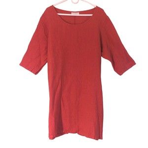 Bryn Walker Caftan House Dress XL Orange Linen Made in USA